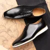 Casual Shoes Office Männer Original Leder schwarz handgefertigt Herren komfortable Outdoor -Sportbankett Schnürung Luxus Oxford Man Schuh