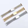 Watch Bands 19 20 21mm Two Tone Hollow Curved End Solid Screw Links Replacement Band Old Style VINTAGE Jubilee Bracelet For Dateju259w