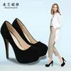 Women Pumps Fashion Flock Womens Sandals 14cm Platform Wedding Pumps Casual Thin Heels Womens Shoes 240229