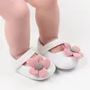 Primeiros caminhantes 0-18m infantil bebê meninas bonito mocassins flor decoração sola macia sapatos antiderrapante verão princesa