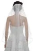 Wedding Haar sieraden Hot Selling Fashion Style 2t 2 Tier Ribbon Edge Centre kralen bruids bruid bruid sluier