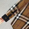 Kobiety z kapturem dla kobiet i odzież sportowa designerka odzieży wierzchniej koszule damska Brytyjska akademia Brown Brown Classic Vintage Plaid Poplin Shirt 1008