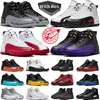 Met doos Jumpman 12 basketbalschoenen heren 12s Zwart Wolf Grijs Kersenrood Taxi Veld Paars Briljant Oranje Flu Game Playoffs Heren Trainers Outdoor Sneakers