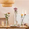 15 pçs vasos de cilindro de vidro transparente para peças centrais vaso flor furacão flutuante castiçal decoração casa quarto 240301
