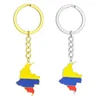 Porte-clés en acier, carte colombienne, pendentif, bijoux