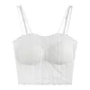 Women's Tanks Tube Top Silk Comfortable Crop Sexy Camisole Wireless Summer Lace Suspender Underwear Built In Bra Tank Women