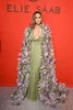 Jennifor Eliesaab Flower Cape V-Neck Chifon Kim Kardashian Celebrity Dess Women Cloth V-deter-Neck Mermaid Długie rękawe sukienka Kylie Jenner Kendal Jenner