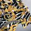 Мужские повседневные рубашки Высококачественная дизайнерская рубашка для боулинга Модная золотая рубашка в стиле барокко с принтом из шелка Мужская осенне-зимняя классическая рубашка с длинным рукавом размер S-XXL
