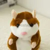 Tiere 14 cm grauer sprechender Hamster sprechen sprechen Tonaufnahme wiederholen gefülltes Plüschtier Mini-Kinderspielzeug 210728 240307