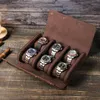 Watch Boxes Leather Box Organizer For Men Travel Storage Bag Luxury Watches Package Case Casket Portable Retro Display 6 Slo