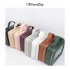 Ensemble de sac cosmétique de voyage en cuir PU coloré classique Saffiano Portable clair PVC TPU lavage 240229