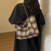 Evening Bags PC Plaid Zipper Casual Tote Soft Versatile 2024High Quality For Women Commuting To Class Interior Compartment Shoulder