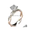 ソリティアリングブレードダイヤモンド女性ゴールドシエ婚約指輪ファッションジュエリーウィルとサンディドロップ配達DHCS0