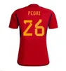 2023 camisetas de fútbol fanáticos versión del jugador PEDRI ANSU GAVI FATI FERRAN TORRES MORATA camiseta de fútbol KOKE AZPILICUETA 2023 ASENSIO 22 23 España hombres y niños kits conjuntos