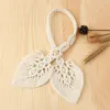 Curtain Leaf Tassel Macrame Tieback Hand-Woven Cotton Rope Drapery Holdback