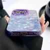 Cell Phone Pouches Glitter Gradient Dream Shell Marble Pattern Phone Case Max Max Glossy Shockproof Soft Back CoverH240307