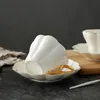 Keramik-Kaffeetasse aus Knochenporzellan mit eleganter Blume und Untertasse, weißes Porzellan, Phnom Penh, Büro, Teetasse, Heimcafé, Espressotasse 240222