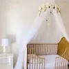 White Baby Mosquito Net Mesh Dome Tent Flower Decoration Crib Canopy Sheer Curtain Bedroom Playhouse Bedding 240223