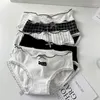 Women's Panties Underwear Pure Cotton Japanese Simple Girls Mid Waist Full Crotch Antibacterial Briefs