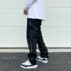 Sweatpants American Street Wear Machine Oversized Joggers Pants Rubber Side Zipper Nylon Casual Pants Harajuku Mens Black Track Pants