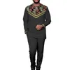 Vêtements ethniques africains pour hommes broderie veste et pantalon 2 pièces ensemble Bazin Riche Kaftan tenues soirée de mariage