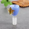 La più nuova ciotola di vetro rotonda colorata Maniglia 4 colori Accessori per tubi da fumo 14mm 18mm maschio per narghilè bong Raccoglitore di cenere d'acqua Strumenti per gorgogliatore