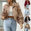 Women's Jackets Business Casual Cropped Coat Women Jacket Vintage Corduroy Stylish Autumn Single Breasted Overcoat