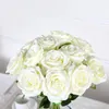 Decorative Flowers Artificial For Decoration Simulation Roses Single Silk Fabric Wedding Bouquet Home Auditorium Proposal 10PCs