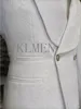 Anpassad häll Hommes Made Groomsmen White Mönster Groom Tuxedos sjal Lapel Suits 2st Wedding Jacket Pants Costume Homme 240227