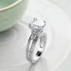 Wedding Rings Delicate Simulated Diamonds Shiny White Zircon Ring Romantic Four For Women Ladies Party Fashion Jewelry 2024307