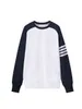 Mens Hoodies Sweatshirts TB Autumn New Water Wave Raglan Sleeves Colored Weaving Four Bars Colored Casual Round Neck Sweater