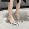 Dress Shoes 9 Cm High Heels Silver Golden Brand Ladies Spike Fashion Crystal Women's Sandals Platform Summer Sweet Woman