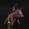 Keychainsdesigner Keychains Cartoon Animal Small Dog Creative Key Chain Accessories Key Ring Pu Leather Letter Mönster bil Keyring smycken