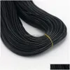 Cord Wire 100 pièces/lot 1.5Mm 2Mm noir cire cuir serpent collier cordon chaîne corde fil chaîne pour bricolage mode fabrication de bijoux en Bk 45 Dhn7B