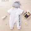 Jumpsuits Hot Sales 2023 Spring and Summer Baby Boy Baby Rompers with Hat Short and Long Sleeve Babys Clothing L240307