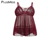 Plus miss plus size svart sexig babydoll erotisk sex underkläder klänning kostym transparent se genom baby docka kemise stor storlek y16194681