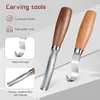 Parçalar Ahşap Oyma Araçları Kit Kaşık Hook Bıçakları Gouge Chisel Bowl Scoop Seti