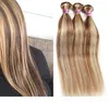 Nami marrom e loiro destaque cor ombre pacotes de cabelo humano com fechamento frontal piano cor 8 613 cabelo reto onda do corpo exte1262519