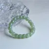 Filo 10pc Hetian Acqua Trasparente Verde Blu Vecchio Bracciale Qinghai Materiale Giada Bianca Verdastra Cerchio Singolo Perline di Preghiera da Uomo E