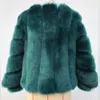 Женская меховая куртка 2024, зимняя модная женская короткая искусственная куртка, женская толстая теплая куртка с длинными рукавами, зеленая верхняя одежда Z470