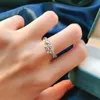 Moissanite Zircon Rings for Women Female Valentines Day Gift Wedding Engagement 14k Gold Ring Anniversary Jewelry Anillos