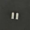 Hot Sale 18K White Gold Moissanite Diamond Earbrings Hoofdsteen 0.72CT Twee en halve rij hoepels