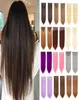 22 inch medium lengte steil haar clip-in haarverlenging synthetisch vals haar geheel 7-delige set7311417