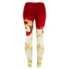 Leggings Estampado navideño Pantalones de bota para mujer Leggings Sexy Ajuste delgado Muñecos de nieve informales Gráfico Hasta el tobillo Correr Leggings ajustados Pantalones