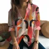 Shirt 2023 Hot Sale Women's Long Sleeve Shirt Flamingo 3D Printed Shirt Fashion Simple Shirt Aesthetic Temperament Long Sleeve Shirt