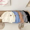 Cute Bear Cardigan Sweaters Baby Boys Girls Long Sleeve Kids Jacket Spring Autumn Fashion Knitted Sweater Korean Infant Clothing 240301