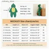 Macacões MICHLEY NOVO Halloween Bebê Macacão Roupas de Inverno Dos Desenhos Animados Dinossauro Urso Criança Traje Macacão Bodysuits Para Meninas Meninos 2-36M L240307