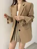 Abiti da donna Moda coreana Donna Elegante Giacca casual Manica lunga Solido Chic Vintage Giacche da lavoro Cappotto Abiti femminili Blaser formale