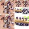 Stone 20Mm Amethyst Mini Mushroom Plant Statue Natural Stone Carving Home Decoration Crystal Polishing Gem Drop Delivery Jewelry Loos Dhmg5