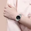 Relógios de pulso Relógio de exibição de tempo preciso Relógio de metal requintado feminino LED digital strass incrustado pulso ajustável grande